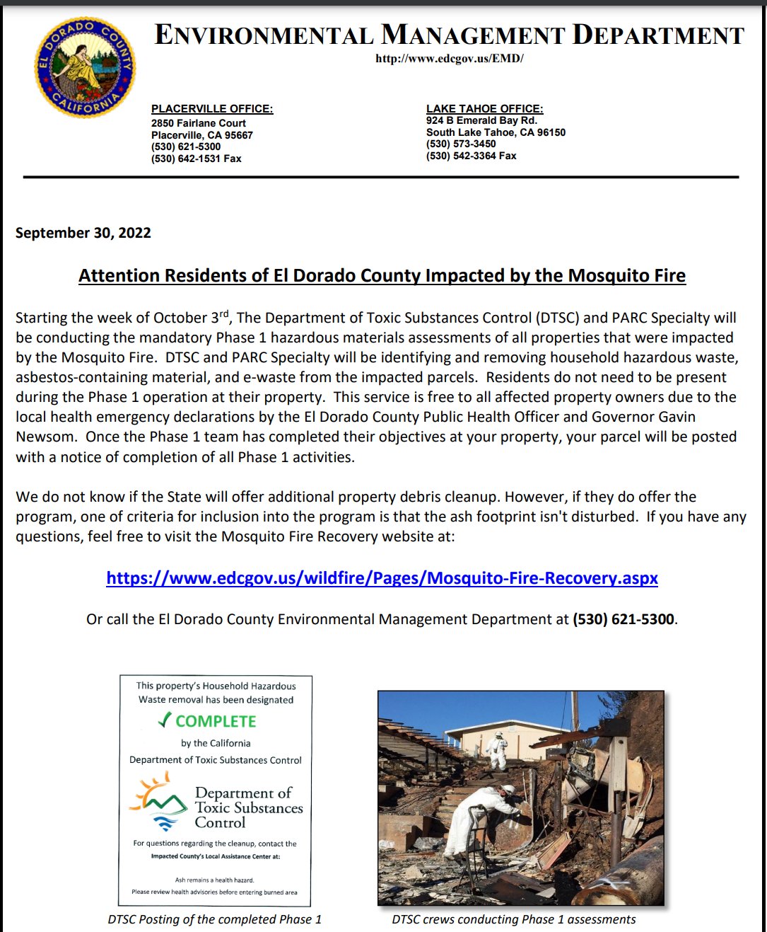 County of El Dorado on Twitter "October 3rd The Department of Toxic