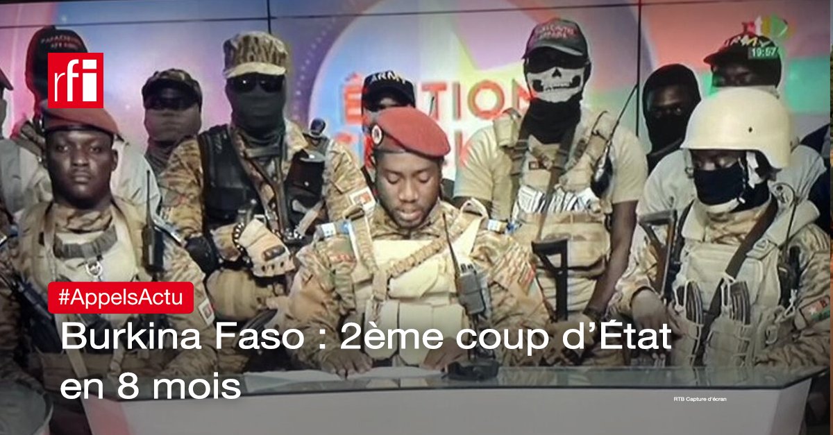 Lundi 8H40TU 🇧🇫Après 1 journée de confusion, des militaires ont annoncé ce vendredi soir la mise à l'écart du chef de la junte Paul-Henri Damiba et la dissolut° du gvt et de la Constitut°, ainsi que la fermeture des frontières du Burkina Faso. 
Êtes-vs surpris par ce coup d'État?
