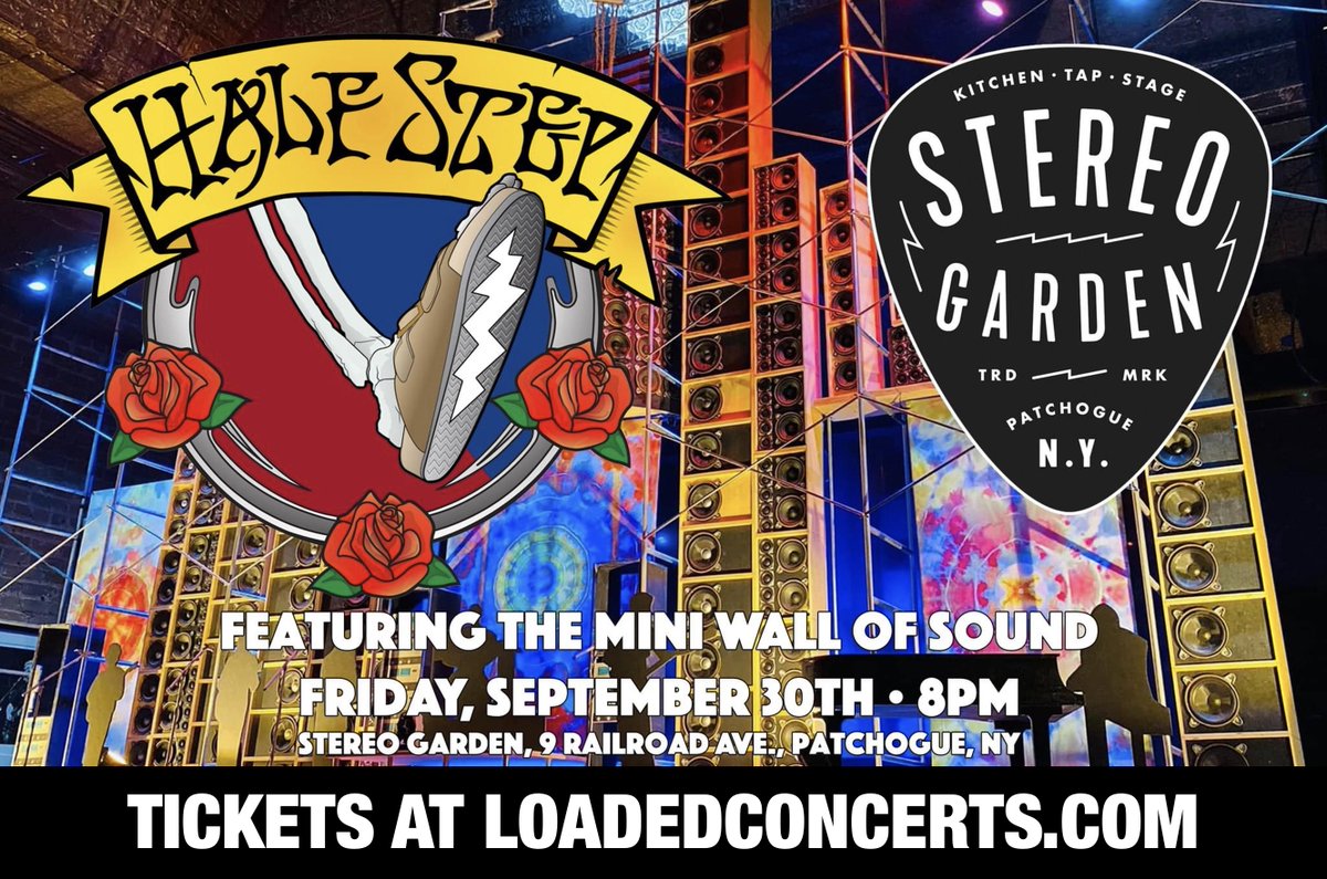 Loaded Concerts (@loadedconcerts) on Twitter photo TONIGHT at <a href="/StereoGardenLI/">Stereo Garden LI</a>!!
<a href="/HalfStepGD/">HalfStepGD</a> - Grateful Dead Tribute
Doors open 7PM!
Tickets on-sale NOW: bit.ly/3UTx0uA TONIGHT at <a href="/StereoGardenLI/">Stereo Garden LI</a>!!
<a href="/HalfStepGD/">HalfStepGD</a> - Grateful Dead Tribute
Doors open 7PM!
Tickets on-sale NOW: bit.ly/3UTx0uA