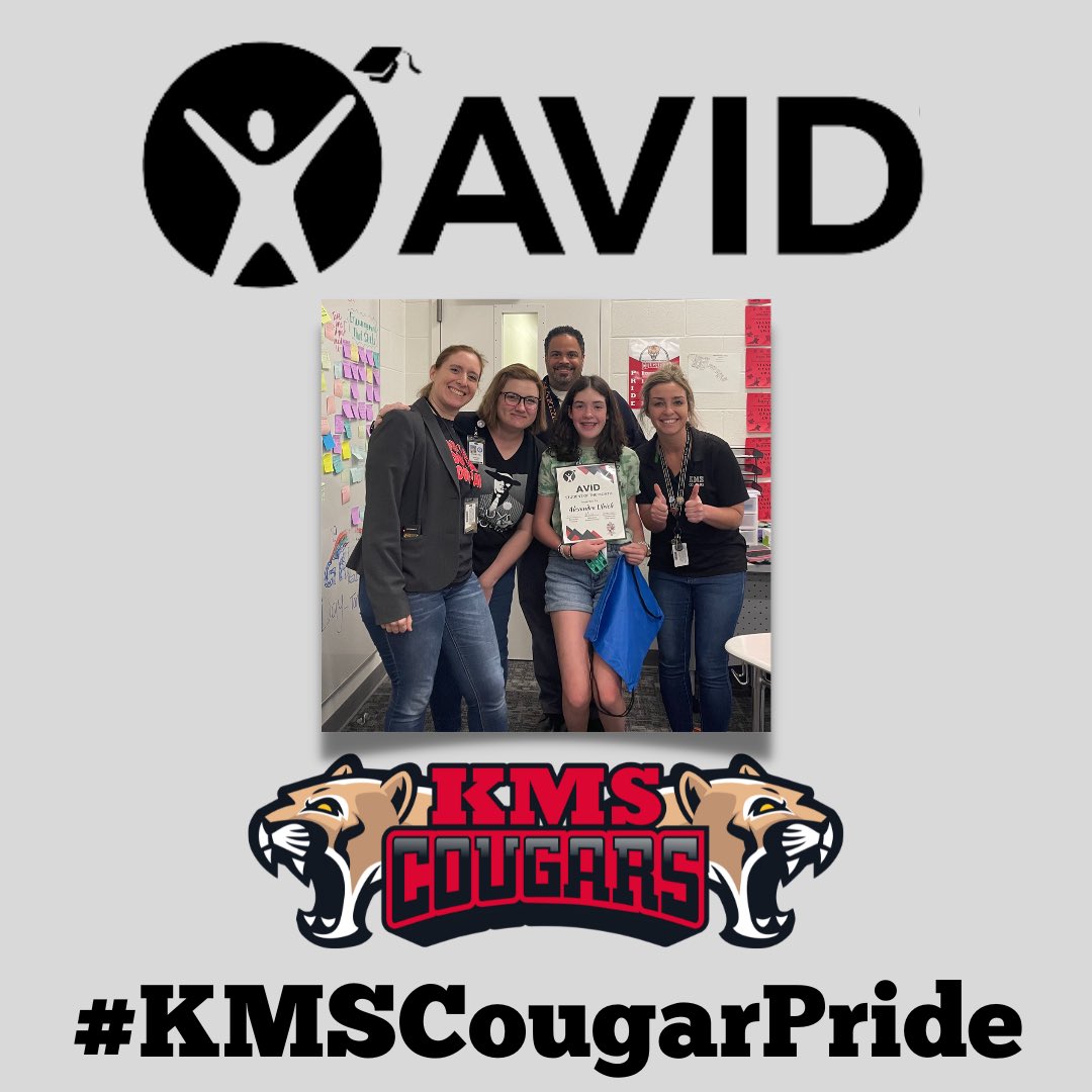 HumbleISD_KMS's tweet photo. Congratulations to Alexandra U.! She is our 7th grade AVID Student of the Month! We are proud of your hard work and dedication. #KMSCougarPride🐾 @AVID4College https://t.co/XND171nEdu