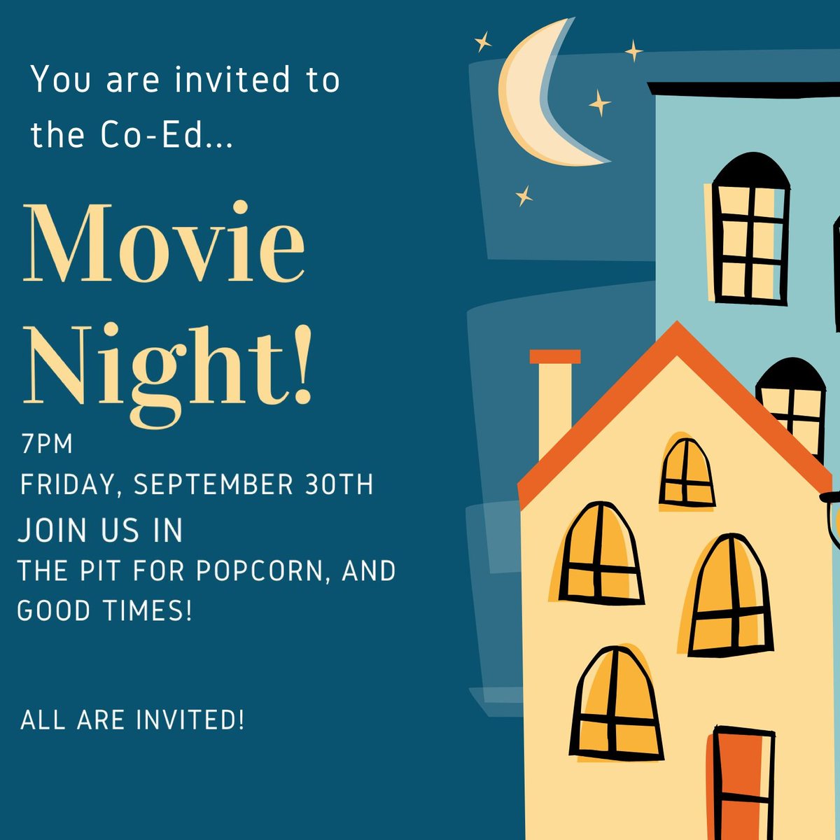 Gustie_ResLife's tweet photo. Join Norelius in 'the pit' tonight at 7pm for a Sibling Slumber Party movie night! https://t.co/oLhrxWsQcW
