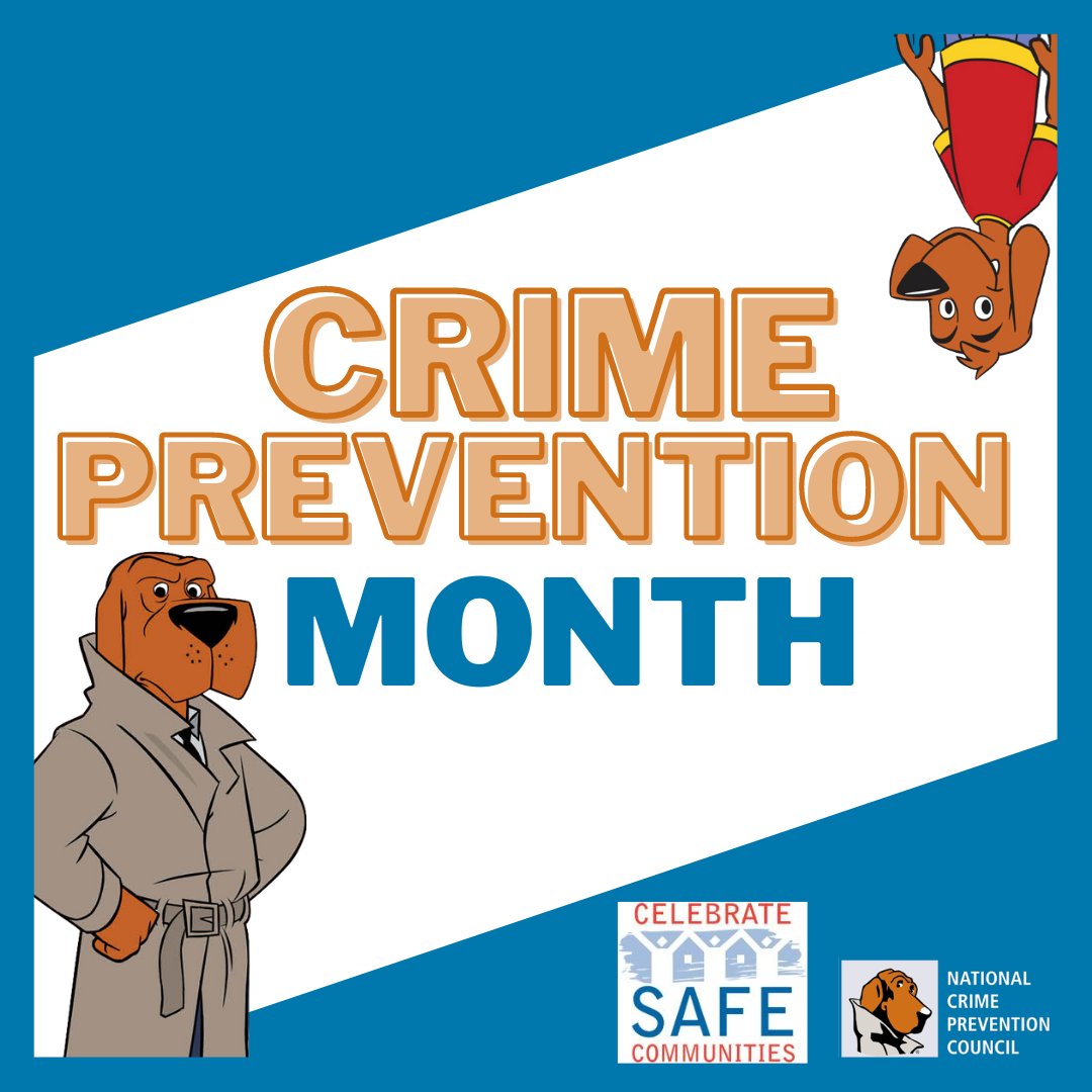 #CrimePreventionMonth starts tomorrow! Follow our page to learn more about how you can get involved and celebrate safe communities. 

Themes include: mapping out crime, home and neighborhood safety, fighting fentanyl, and curbing counterfeits.