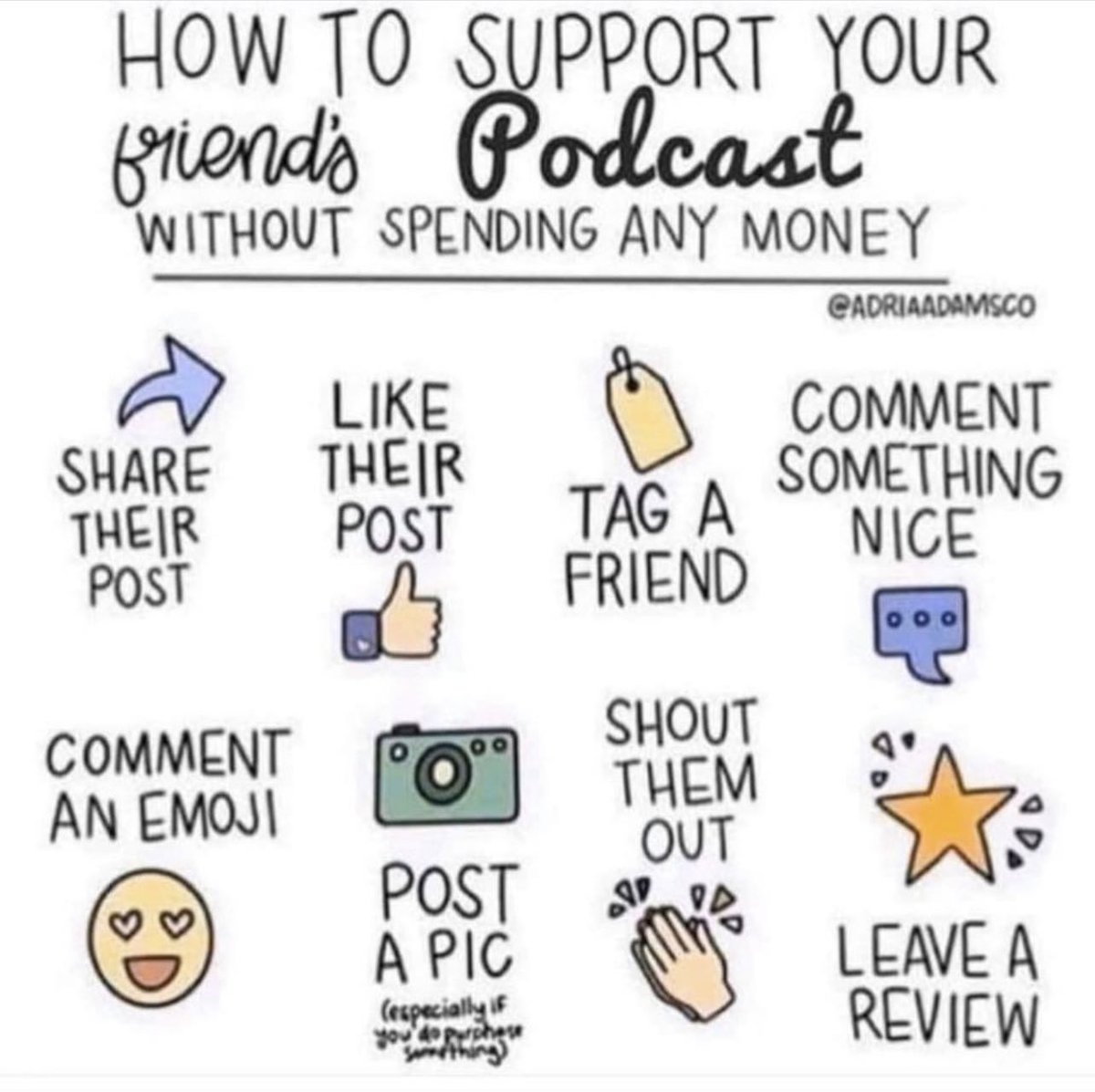 Reminder: though listening and subscribing are the great ways to help, here are other ways to show support!

#InternationalPodcastDay #podcast #support #share #indiepodcast #PodernFamily #FridayThoughts #podcasts #podcasting #podcastlife #podcasters #pod #PodcastRecommendations