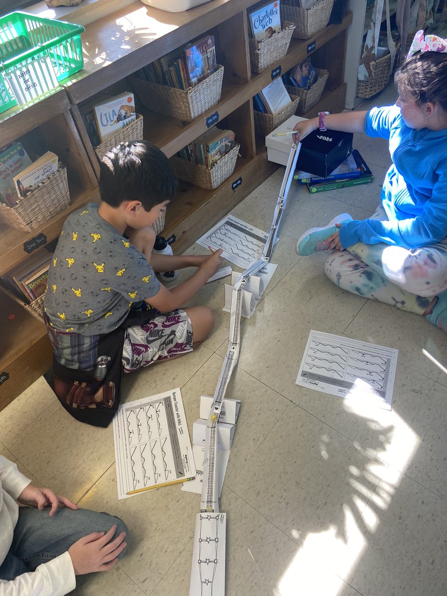 MrsP0119's tweet photo. Adding hills to our roller coasters to see how the height of the first hill adds more energy! https://t.co/6a9GNAv9Lz