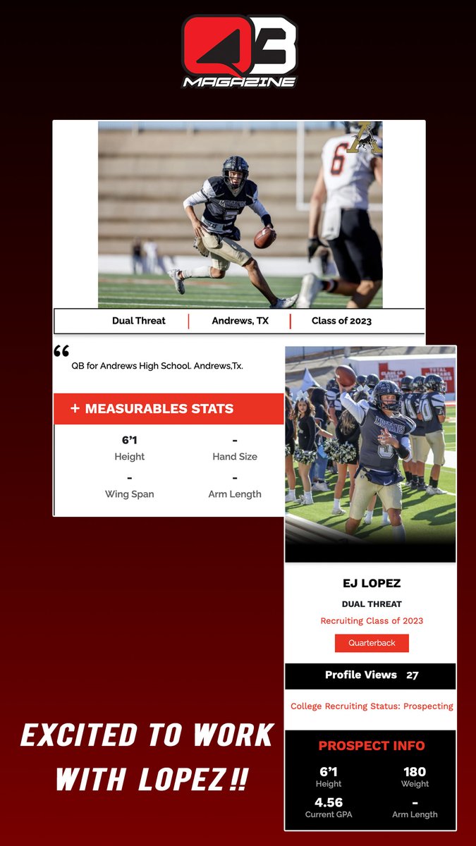 Excited to work with QB <a href="/elijahjoelopez/">Elijah “EJ” Lopez</a>