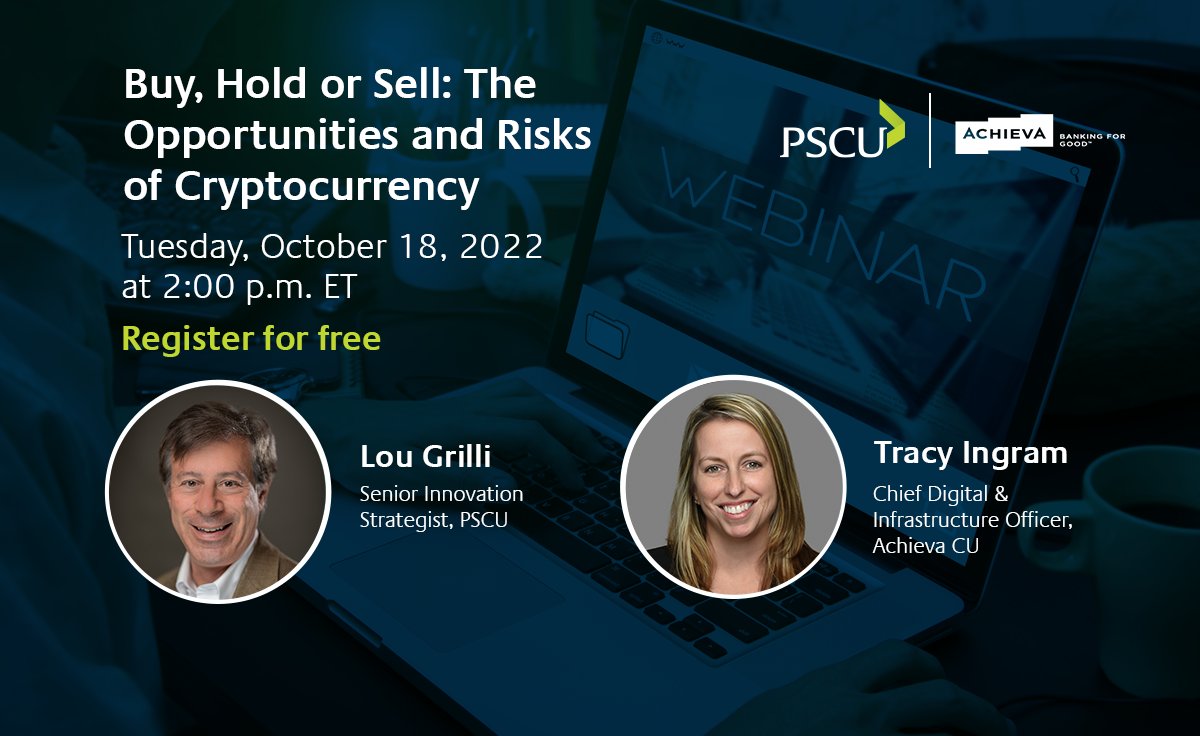 lougrilli's tweet photo. Buy, Hold or Sell: The Opportunities and Risks of Cryptocurrency - Crypto Webinar
Tuesday, October 18, 2022 2:00 p.m. ET
https://t.co/QRORnyId3u
@WeArePSCU @AchievaCU https://t.co/nGPZpFBY45