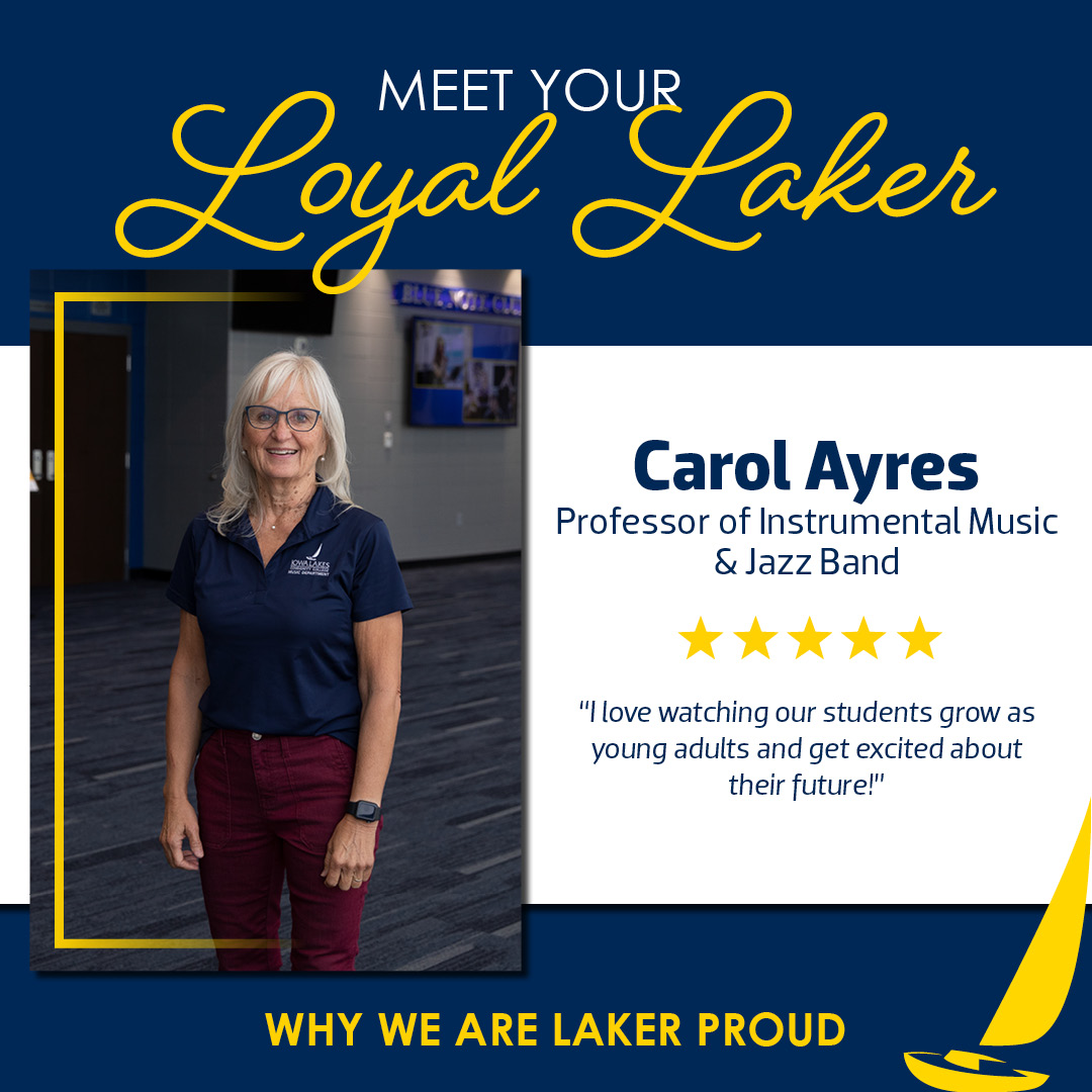 Carol Ayres, our next Loyal Laker, has been an employee at Iowa Lakes for 35 years! "Our students make working at Iowa Lakes special! We all work together and become one big family. Those friendships last a lifetime!" states Carol. Thanks for making us #LakerProud Carol!