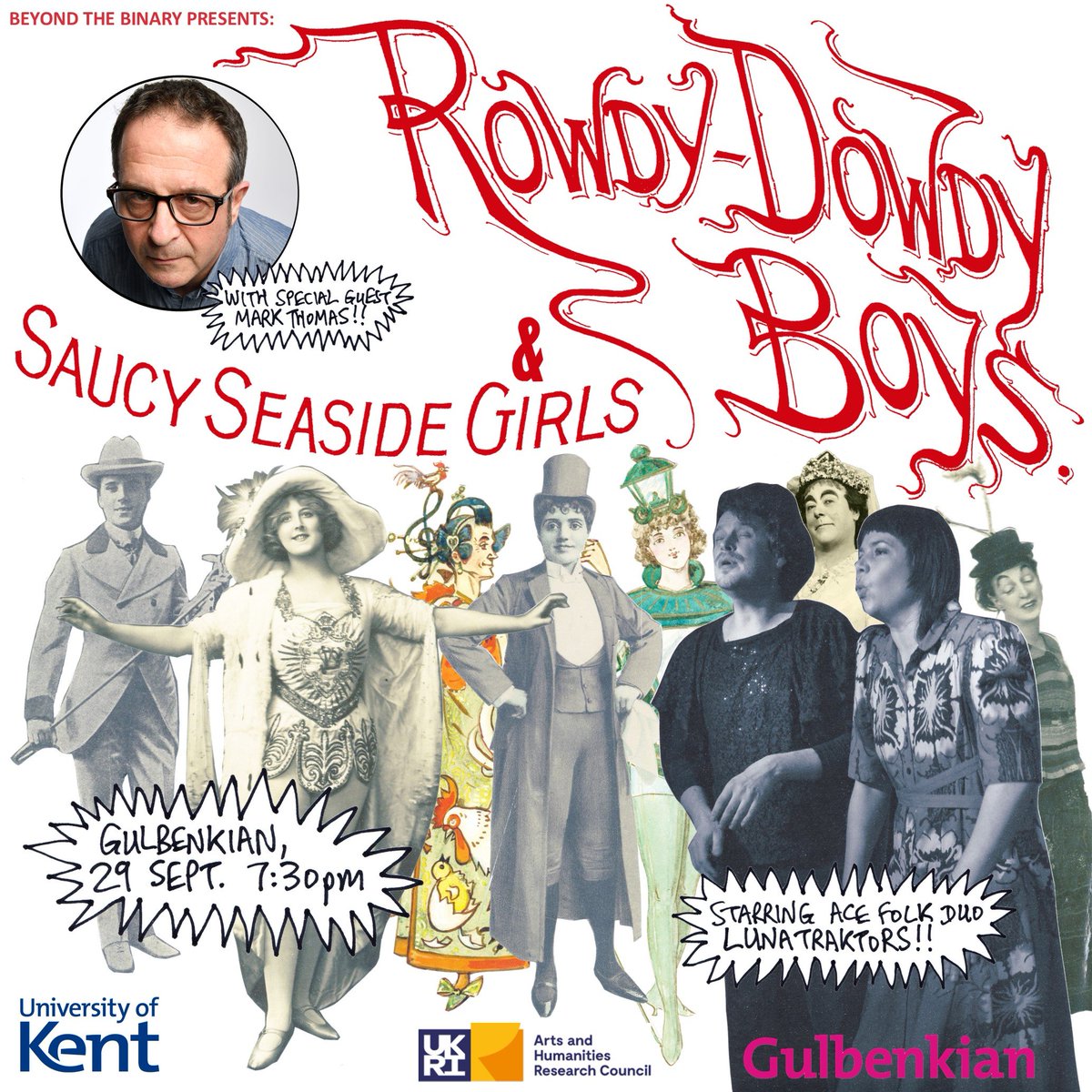 rasamikelyte's tweet photo. 'Beyond the Binary: Rowdy Dowdy Boys and Saucy Seaside Girls' @TheGulbenkian has been even better than expected - and I expected A LOT!! Brilliantly brought together by @drhelenbrooks @OliverDouble @lunatraktors and @markthomasinfo

The company for the show was a delight, too ♥ https://t.co/zvFt5ARyUm