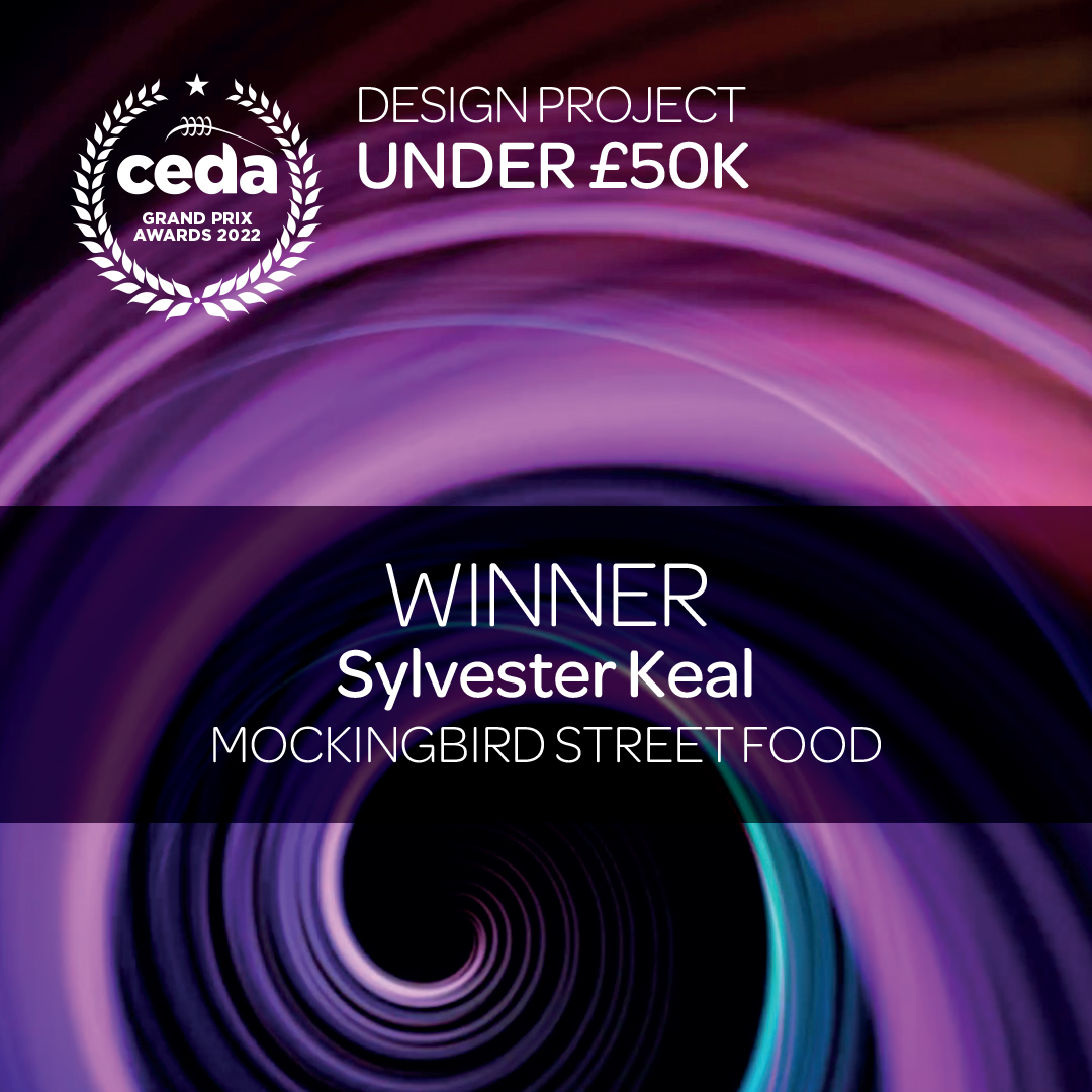 CEDAUK's tweet photo. Congratulations to @sylvesterkeal!
Winners of the Design Project under £50K ceda Grand Prix Award for their project at @Mockingbirdfood.
#cedaConference22 #GrandPrixAwards22 https://t.co/f0N0xSthMa