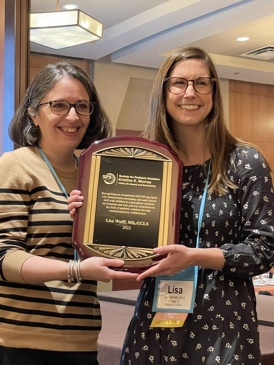 The SPS congratulates Lisa Wolff on winning the Kristine K. Murray Child Life Award and Scholarship. #SPS22 #CCLS