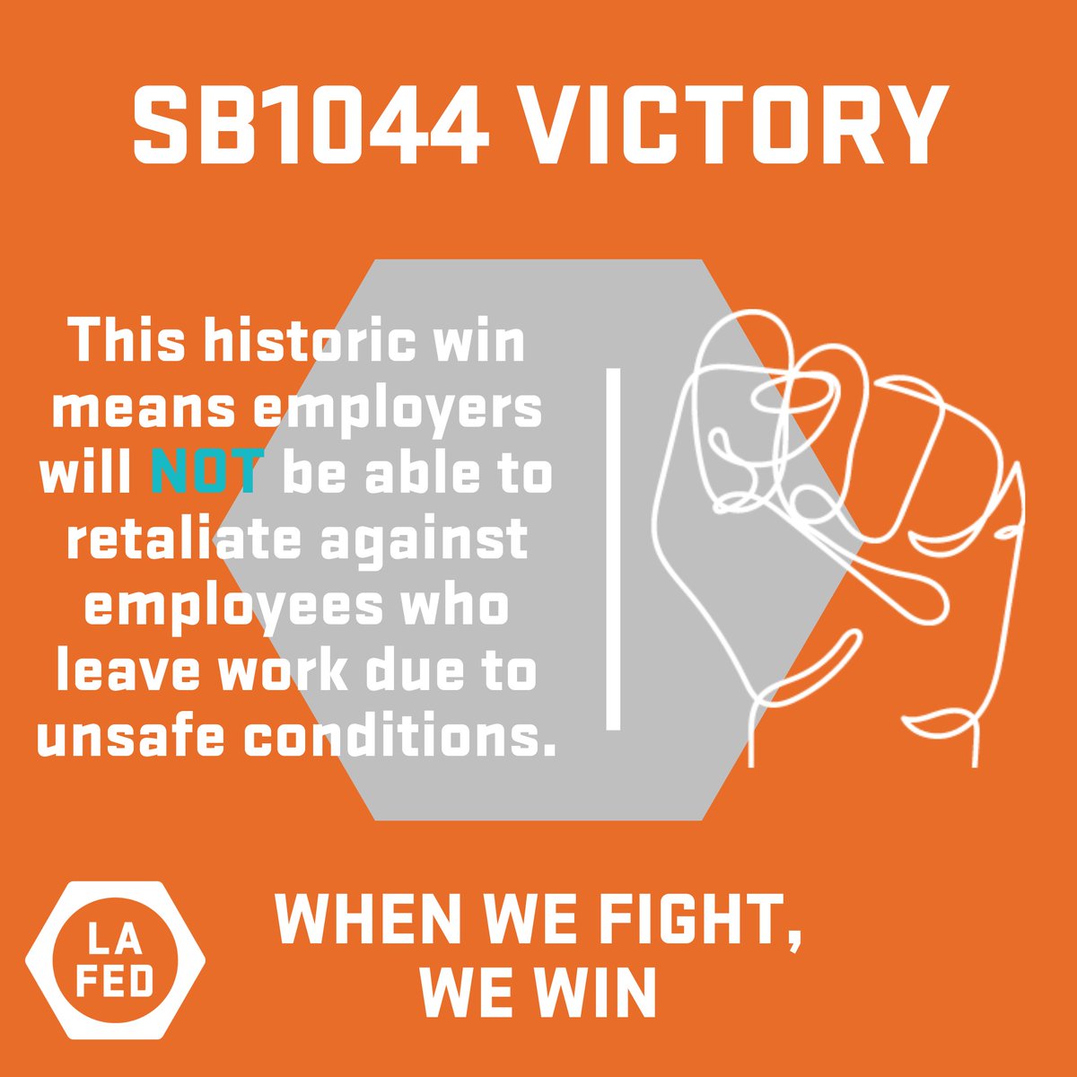 ⚡ BREAKING NEWS ⚡ Thank you to @GavinNewsom for signing #SB1044 & thank you to @SenMariaEDurazo for fighting on behalf of our workers to get SB1044 bill signed! When we fight we win! ✊ #LAisaUnionTown #UnionStrong