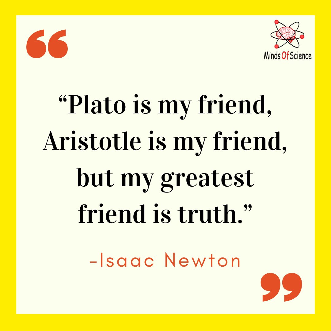 MindsOfScience1's tweet photo. Plato is my friend, Aristotle is my friend, but my greatest friend is truth.
-Isaac Newton
To know more please visit https://t.co/ZMVflTqCTh
#mindsofscience #physics #science #astronomy #nasa #astrophysics #universe #cosmos #space #education #cosmology #scientist #technology https://t.co/r59P0RMRzr
