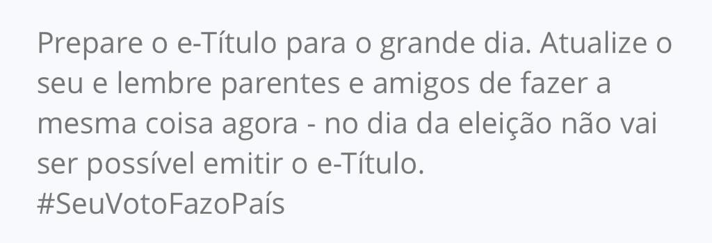 ctardaguila's tweet photo. Prepare seu #etitulo hoje. Não deixe nada para a última hora. #Eleicoes2022 https://t.co/u6kaGSHVIA