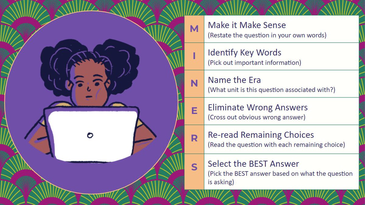 Today is the Standards-Based Unit Assessment for CRM 2.4 in high school U.S. History. Consider reviewing the MINERS strategy before administering the assessment. @CDLocps