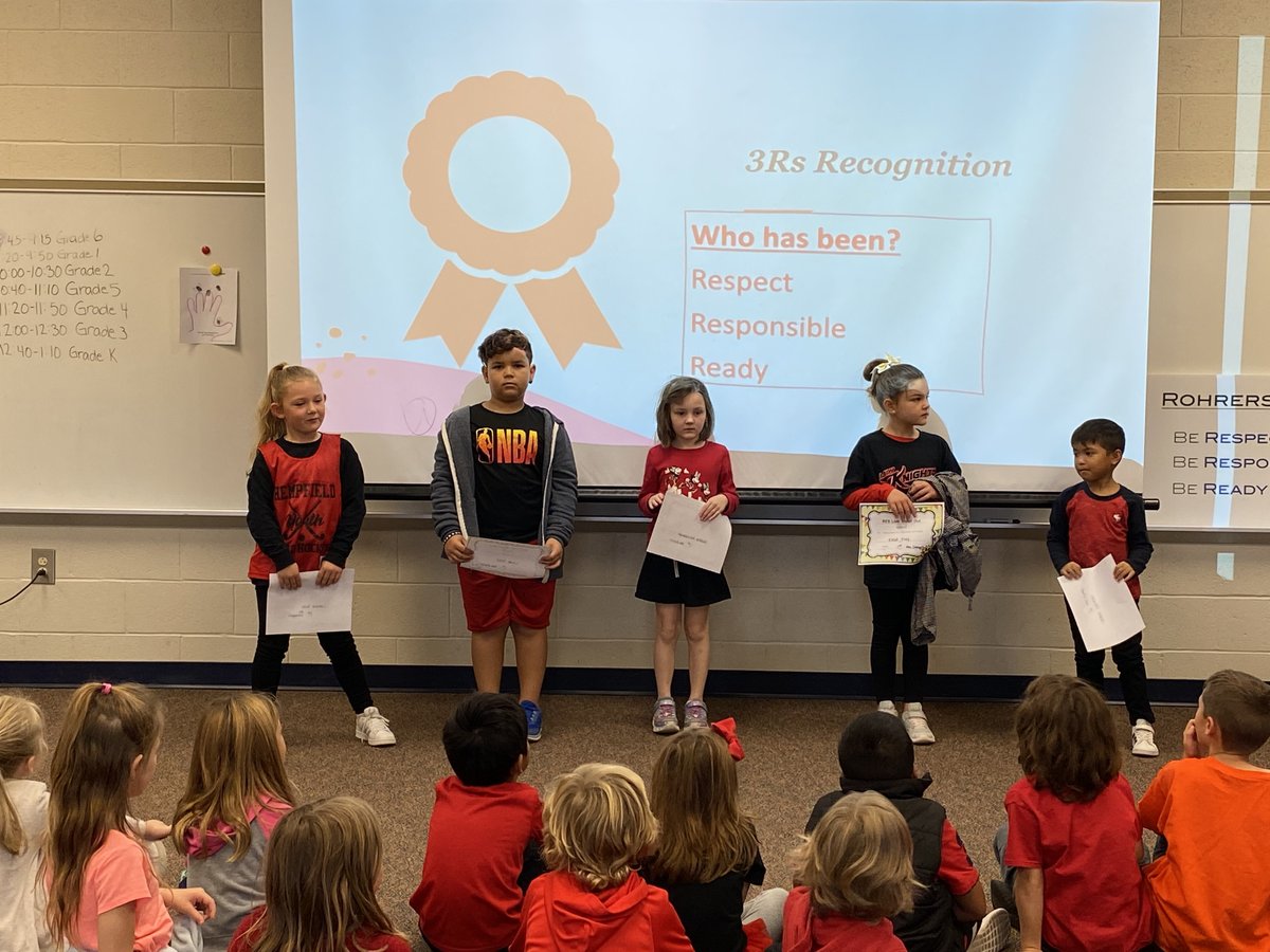 Grade 1 Students recognized at our Mini Meets today for demonstrating the 3Rs- respect, responsibility, &amp; being ready!  Awesome job, grade 1 👍👍👏 <a href="/hempfield/">Hempfield SD</a>