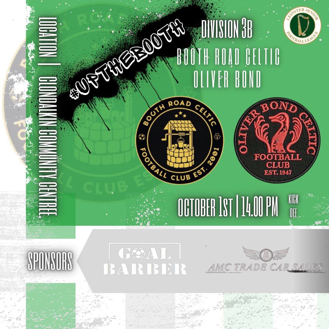 Booth Road Celtic FC (@booth_road) on Twitter photo Our senior lads take on <a href="/oliverbondfc1/">oliver bond fc</a> this Saturday 2pm in the Como. Feel free to pop down to support the lads. Best of luck Bhoys ☘️☘️☘️☘️☘️☘️<a href="/Booth_Road/">Booth Road Celtic FC</a> Our senior lads take on <a href="/oliverbondfc1/">oliver bond fc</a> this Saturday 2pm in the Como. Feel free to pop down to support the lads. Best of luck Bhoys ☘️☘️☘️☘️☘️☘️<a href="/Booth_Road/">Booth Road Celtic FC</a>