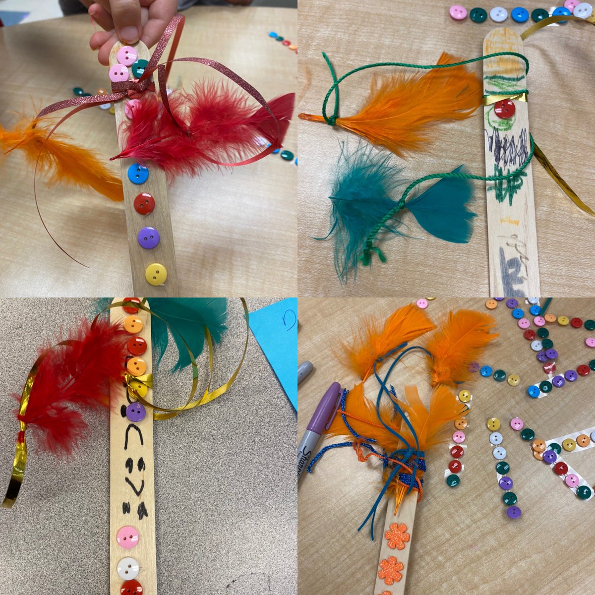 Listened to a great story called the Sharing Circle today and made our own talking sticks showing respect for every voice. 🧡🧡🧡
#EveryChildMatters 
<a href="/NicoleFurfaro2/">Nicole Furfaro</a> <a href="/FalconFeat/">St. Francis</a>