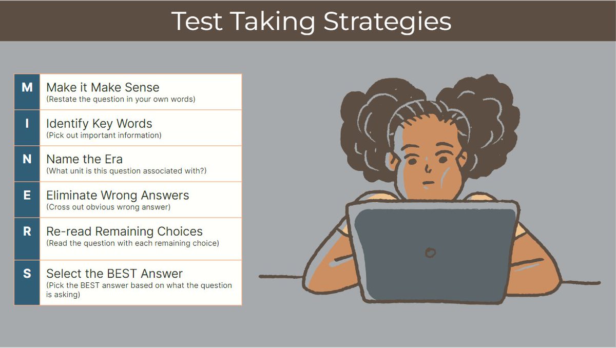 Today is the Standards-Based Unit Assessment for CRM 2.5 in high school U.S. History. Consider reviewing the MINERS strategy before administering the assessment. @CDLocps