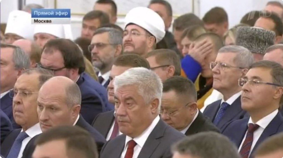 ilatif's tweet image. #Ramazan asking intervention from #Allah. Faces of the VIP audience as Putin spole declaring the annexation of Ukraine’s regions.  #Lavarov is gloomy, others are impassive, they realize that the nastiest for Russia is round the corner.