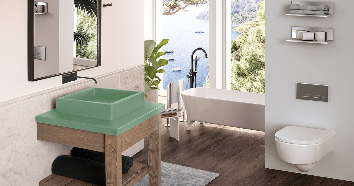 The CT032 vessel in our new Moss finish. Visit our site to view the rest of the new concrete finishes for the Newterra Collection.

#interiordesign #concrete #sink #vessel #design #vanity #creative #stunning #beauty #products #bathroom #bathroomremodel #renovation #style #modern