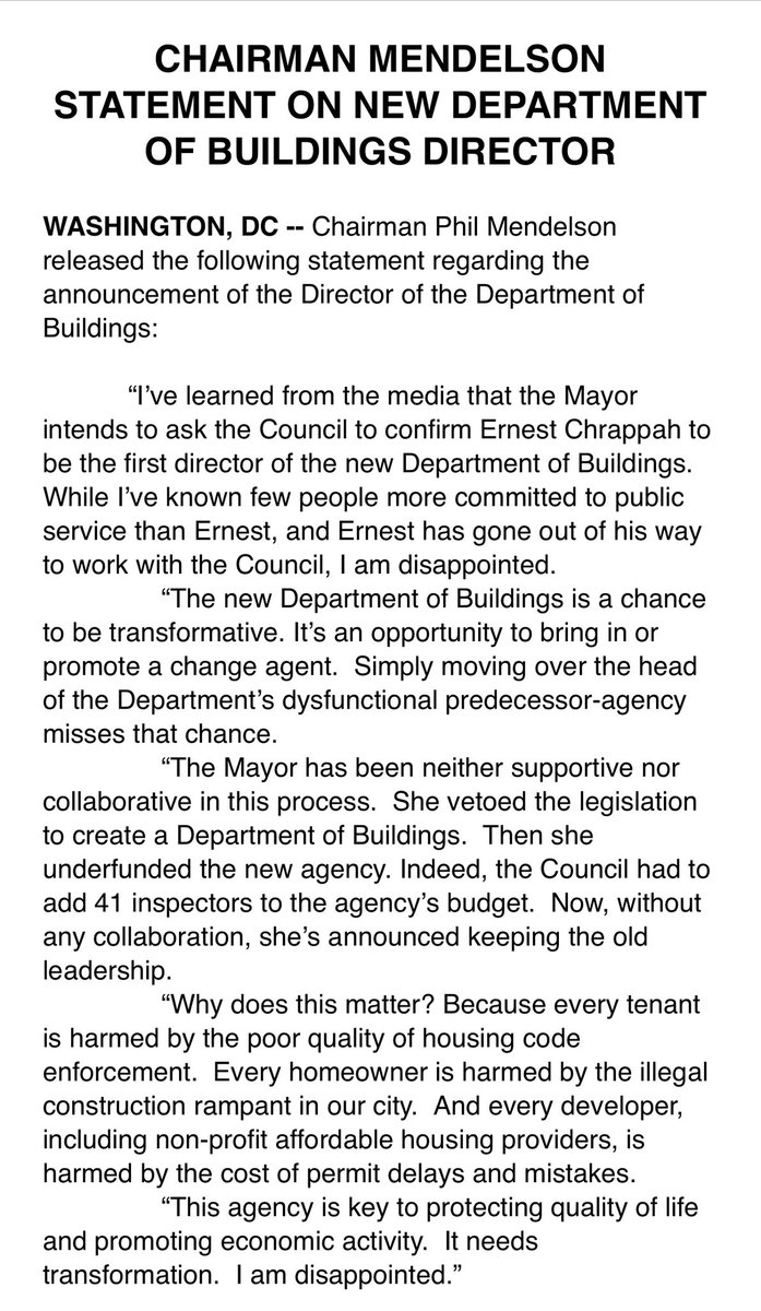 DC Council Chairman Phil Mendelson slams mayor’s retread appointments to head two new agencies created by the breakup of the dreaded Dept of Consumer and Regulatory Affairs - a breakup the mayor opposed. <a href="/politicshour/">The Politics Hour with Kojo Nnamdi</a> <a href="/wcp/">Washington City Paper</a>