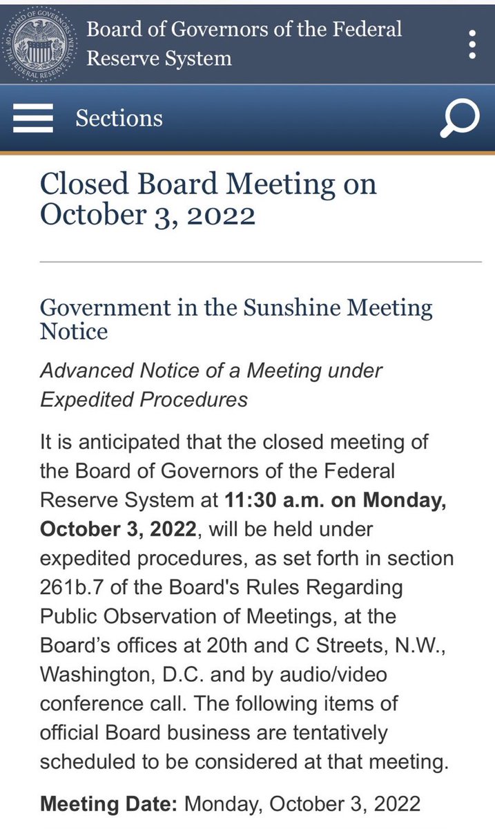 SwanDesk's tweet photo. JUST IN: Emergency Federal Reserve meeting announced for Monday. https://t.co/zAKGQCgoQt