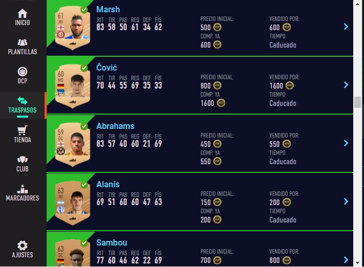 🆕 𝗟𝗜𝗦𝗧𝗔 𝗗𝗘 𝗧𝗥𝗔𝗗𝗘𝗢

👉🏽 Nueva lista de tradeo para todos GRATUITAMENTE 🔥 

➡️ Seguirme 
➡️ Dar RT a este tweet 
➡️ Mandarme un MD “Lista” 

⭐️ Comencemos a generar esas monedas para nuestros primeros equipos 💥