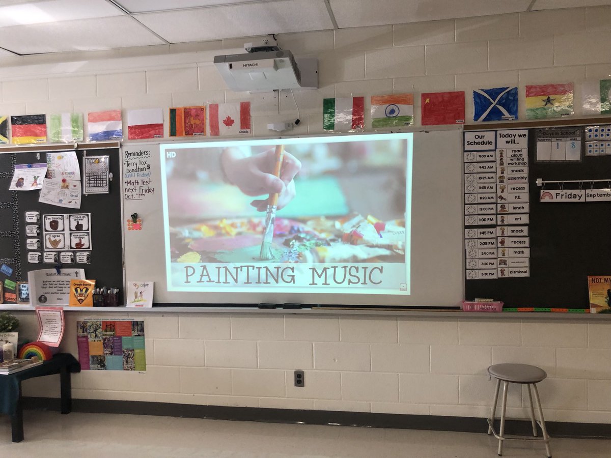 Painting our fall picture using warm colours and silhouettes…finished product will be posted Monday 💛🧡❤️ #art #warmcolours #fallart #watercolours