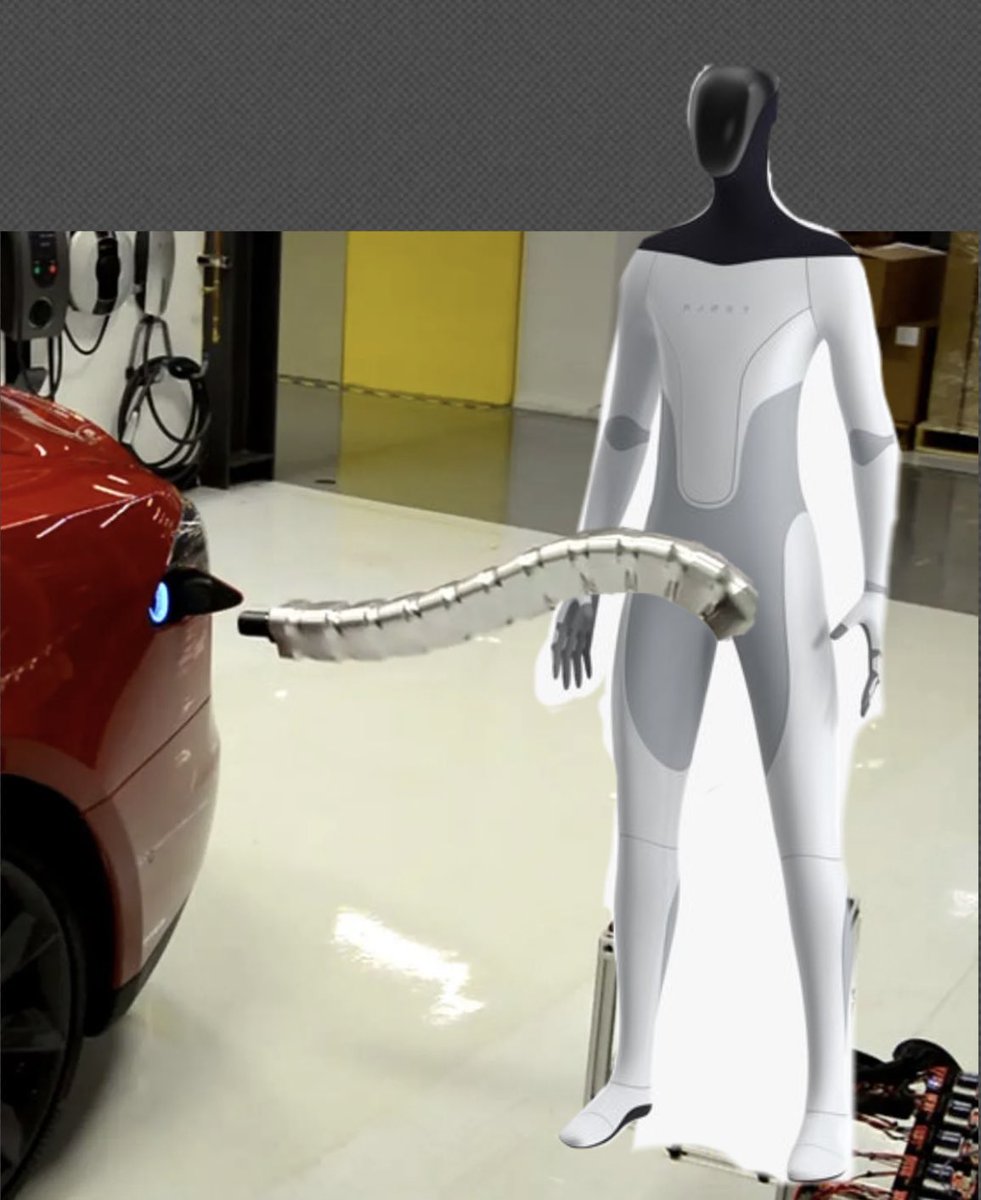 X_Graves's tweet photo. @elonmusk Can a robot charge a Tesla? https://t.co/p4Cveh8n7W