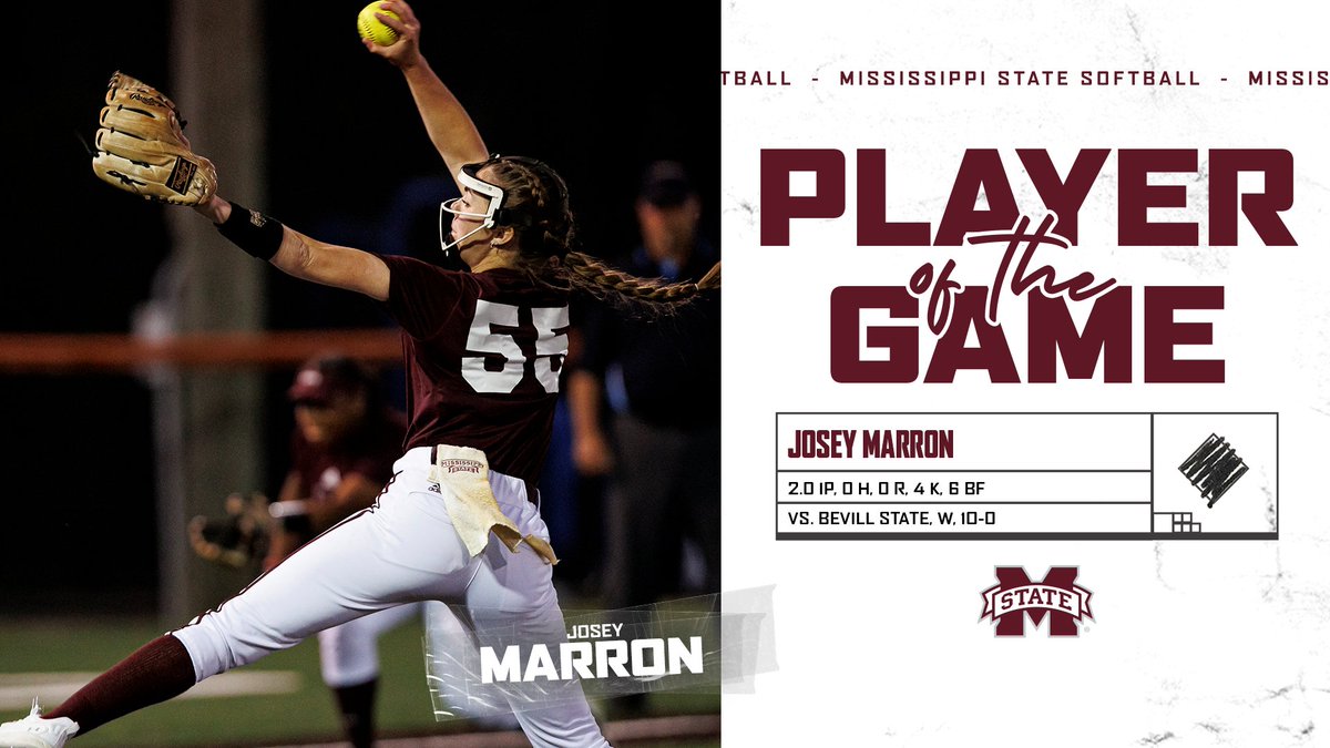 HailStateSB's tweet photo. First time in the circle and the freshman strikes out four of the six she faces!

@JoseyMarron | #HailState🐶 https://t.co/0xxvaUN9nP