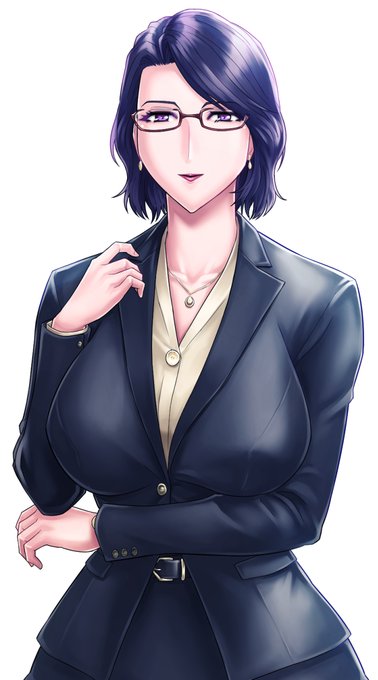 前に載せたお母さんの線画を少し直して色を塗ったもの。こういう服装だと仕事人間ぽく見えますが、何よりも息子を愛する優しいお母さんです。 