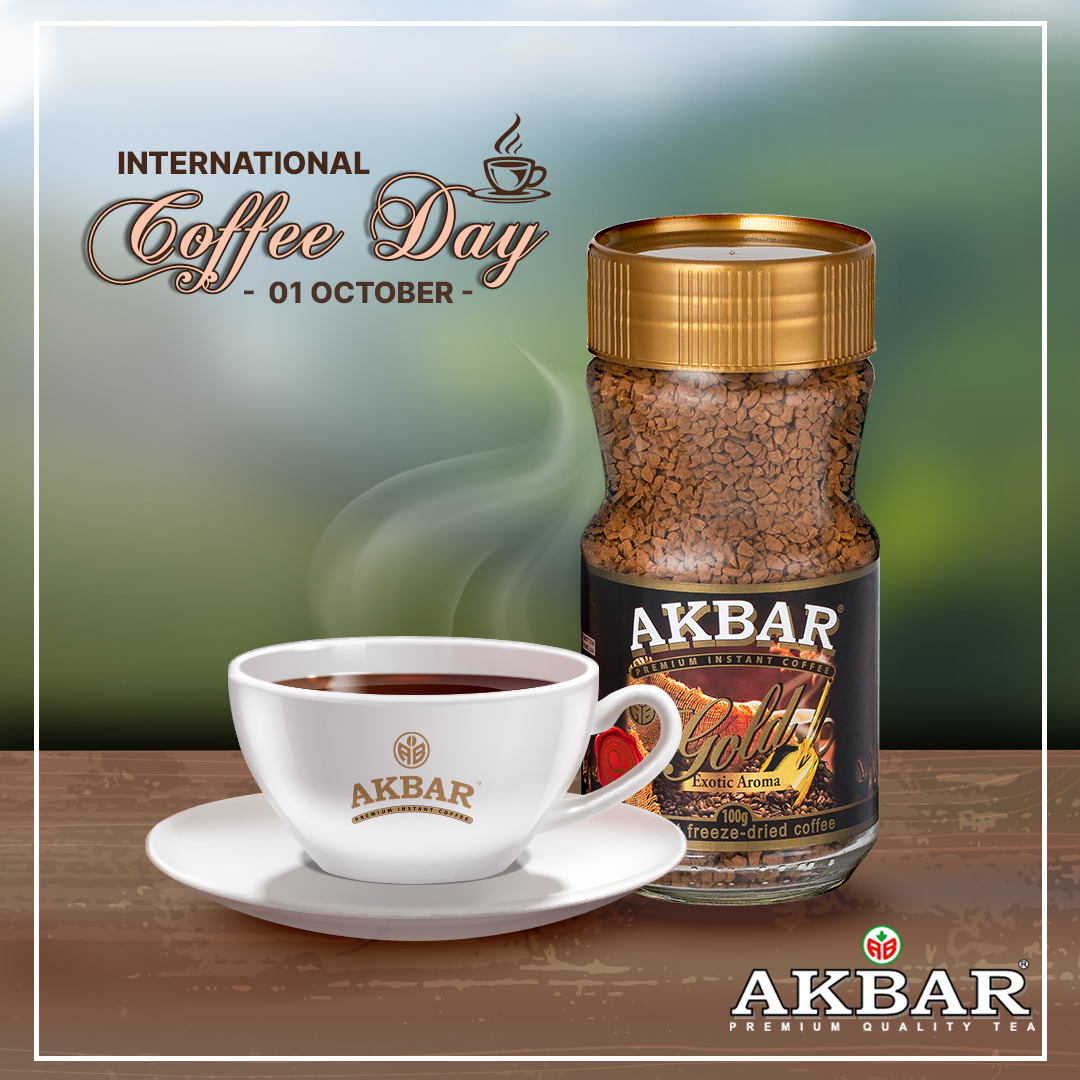 AkbarLtd's tweet photo. Kickstart your day with a cup of energy, happiness and love - Akbar Gold Coffee. Happy International Coffee Day! https://t.co/5Vnevj7EsJ
#internationalcoffeeday #akbarcoffee #akbartea #coffeebeans #coffee #instantcoffee #coffeelover #teatasters #exportquality #akbarbrothers https://t.co/506nlEtqUZ