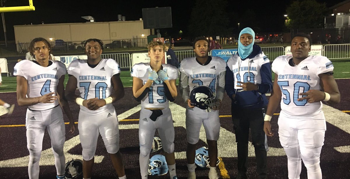 wcsCOAthletics's tweet photo. Another classic #BattleOfFranklin finish, Centennial wins 21-14 in OT and keeps the helmet for another year. https://t.co/Mzsgj8XuPJ