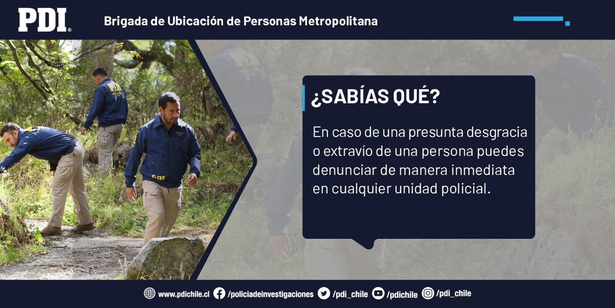 PDI_LosRios's tweet photo. ⏱️ ¿12,  24 o 48 horas? 

▶️ No existe un requisito de tiempo cuando se trata de la desaparición de un ser querido. 

▶️ En casos de Presunta Desgracia ¡Haz la denuncia a tiempo!

#Valdiviacl #LosRios #ElRanco #Valdivia https://t.co/H3JViqYtr5
