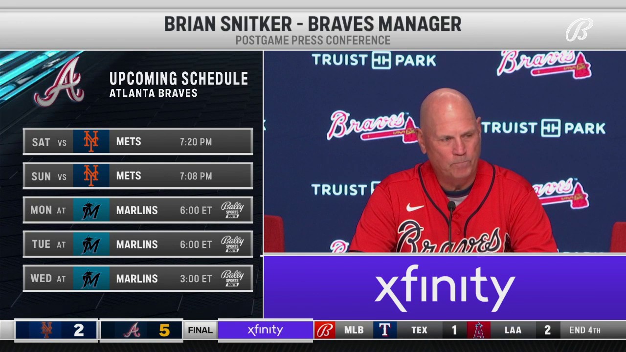 Bally Sports South on Twitter "Braves manager Brian Snitker reacts to