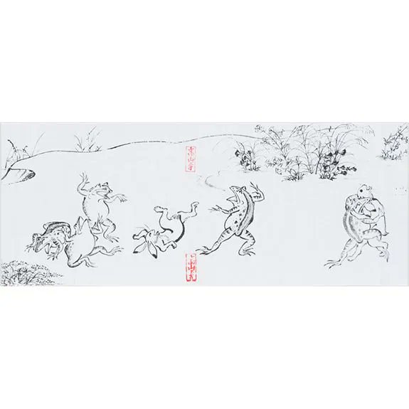正規取扱店 オーダー可 川遊びの鳥獣戯画 シーグラスアート グッズ イラスト 絵画原画 アート 写真 Landmobility Ie