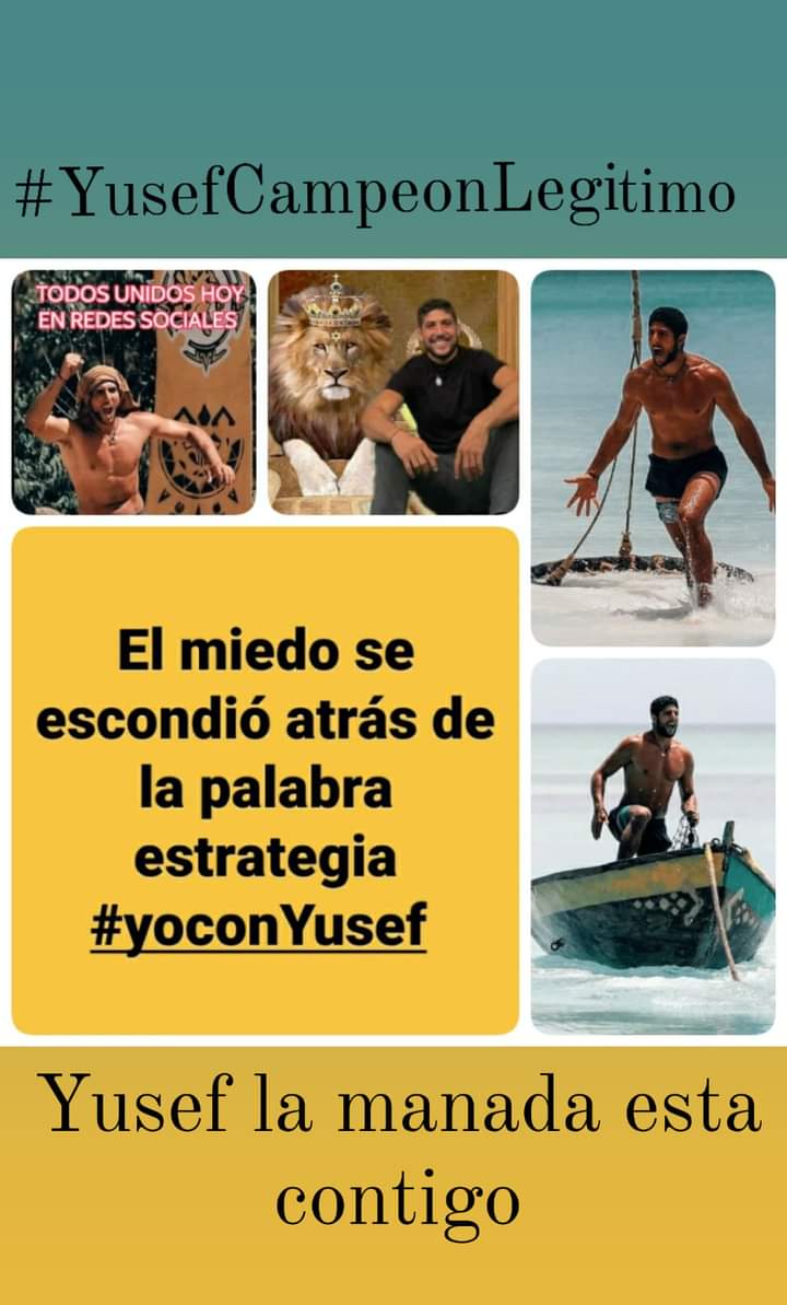 IsabelVm28's tweet photo. Siempre será indiscutiblemente #YusefCampeonLegitimo pesele a quién le pese,tu manada siempre contigo 🦁🦁🦁🦁🦁💛💛💛💛💛💪💪💪💪💪👏👏👏👏👏 #SurvivorGranFinal https://t.co/HnqzeSHwHr
