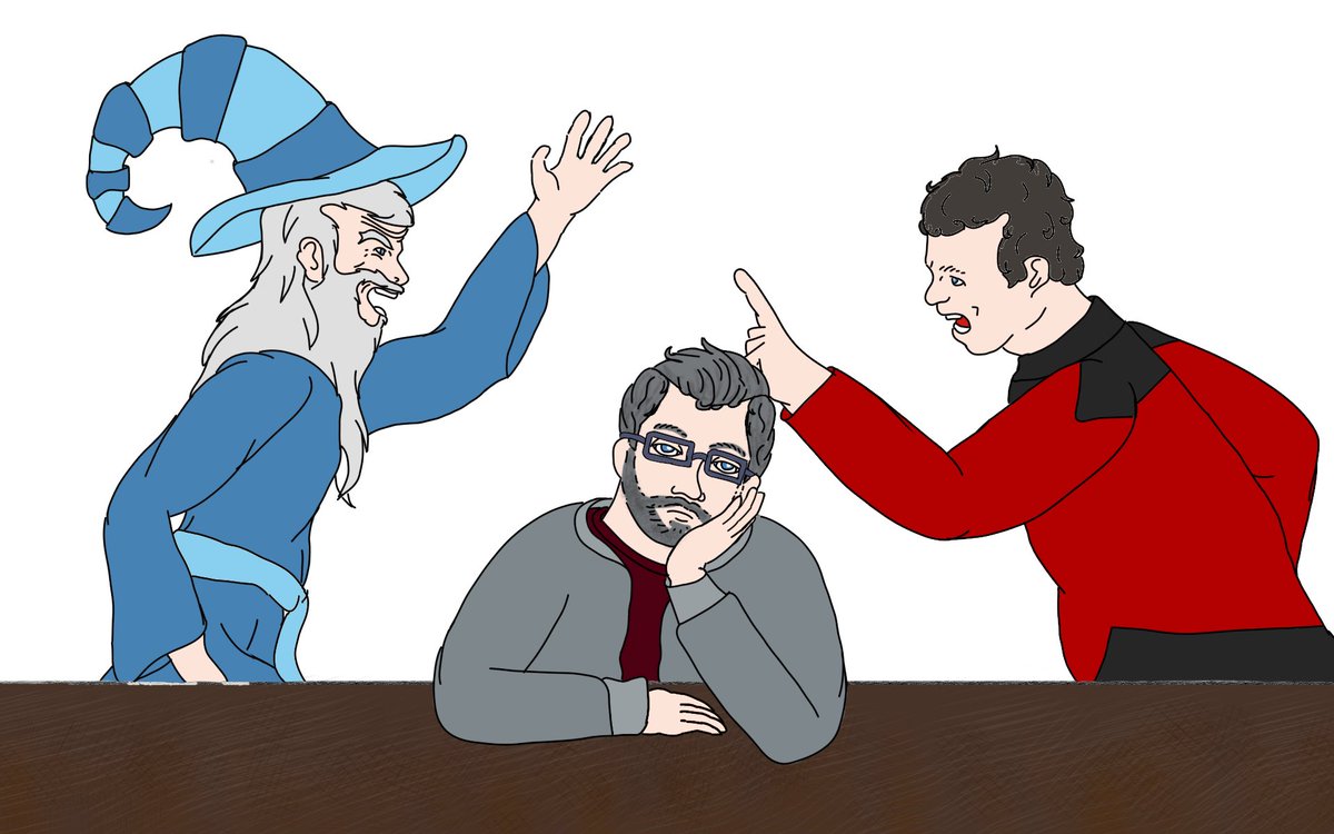akmendz's tweet photo. I rushed to get this done before midnight, but Happy Birthday Matt Young (@morepeoplehappy) from your two favorite people, @usidoretheblue and Captain Julius Baxter from @improvstartrek (wanted to do more, but I hope you like it). https://t.co/YMqJnCElPR