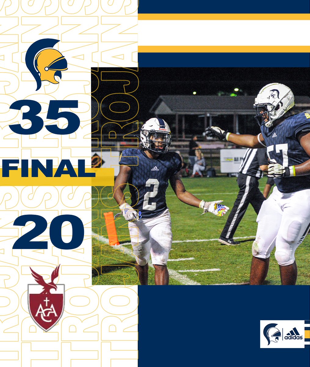 STJ_FB's tweet photo. Final Score
#6 Saint James: 35
Alabama Christian: 20

#TrojanTough #BeatACA https://t.co/KhUNzlkGzQ