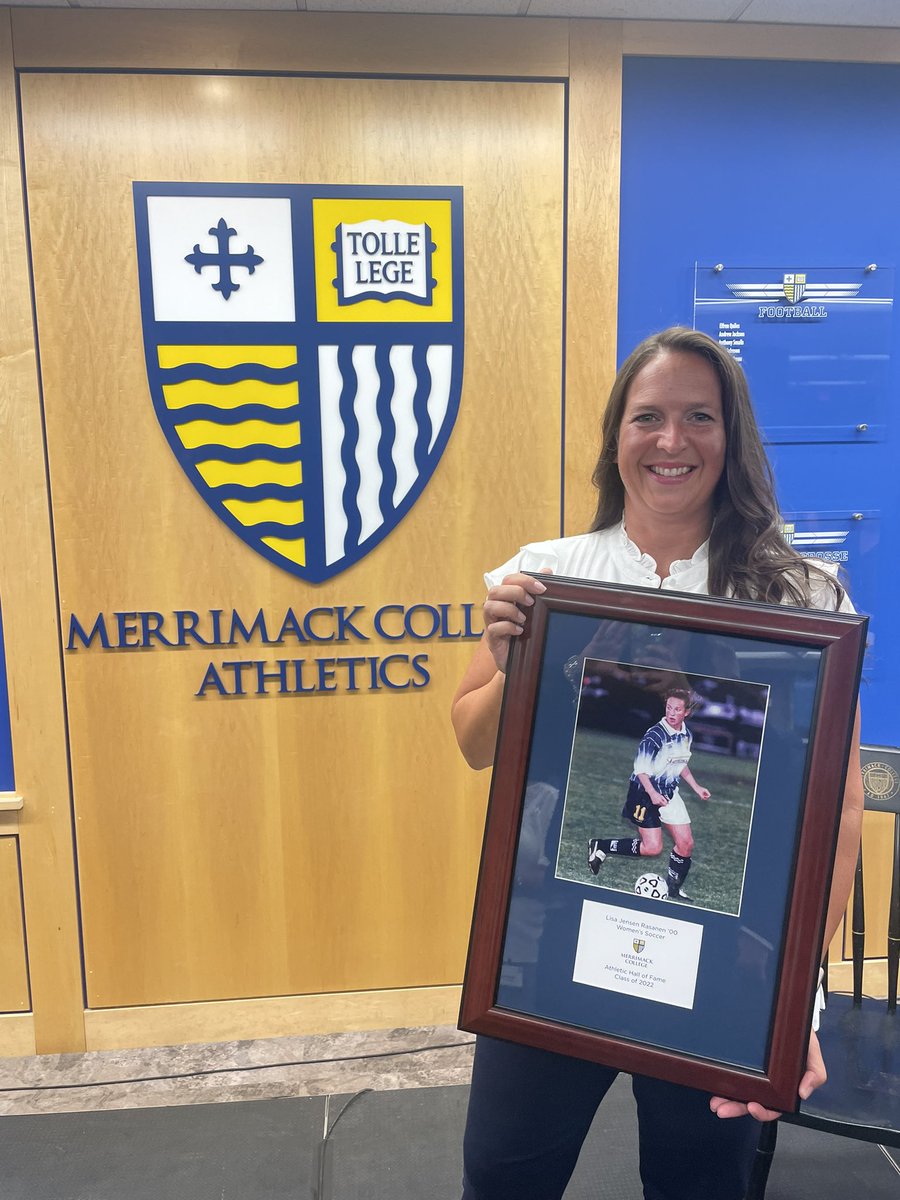 Tonight was a special night for Coach Lisa (Jensen) Rasanen as she was inducted into the Merrimack College Hall of Fame, Class of 2022. Congratulations Coach! <a href="/MC_Athletics/">Merrimack Athletics</a> <a href="/NA_Athletics/">Scarlet Knights</a> <a href="/NorthAndoverHS/">North Andover High</a>