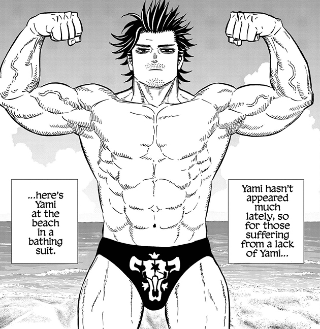 shonenjump's tweet photo. Don't know who needs to see this, but here's Yami in a bathing suit. Happy Friday! 

From Black Clover, Vol. 30 https://t.co/pYE9jYrcVd https://t.co/OW8737jAIR