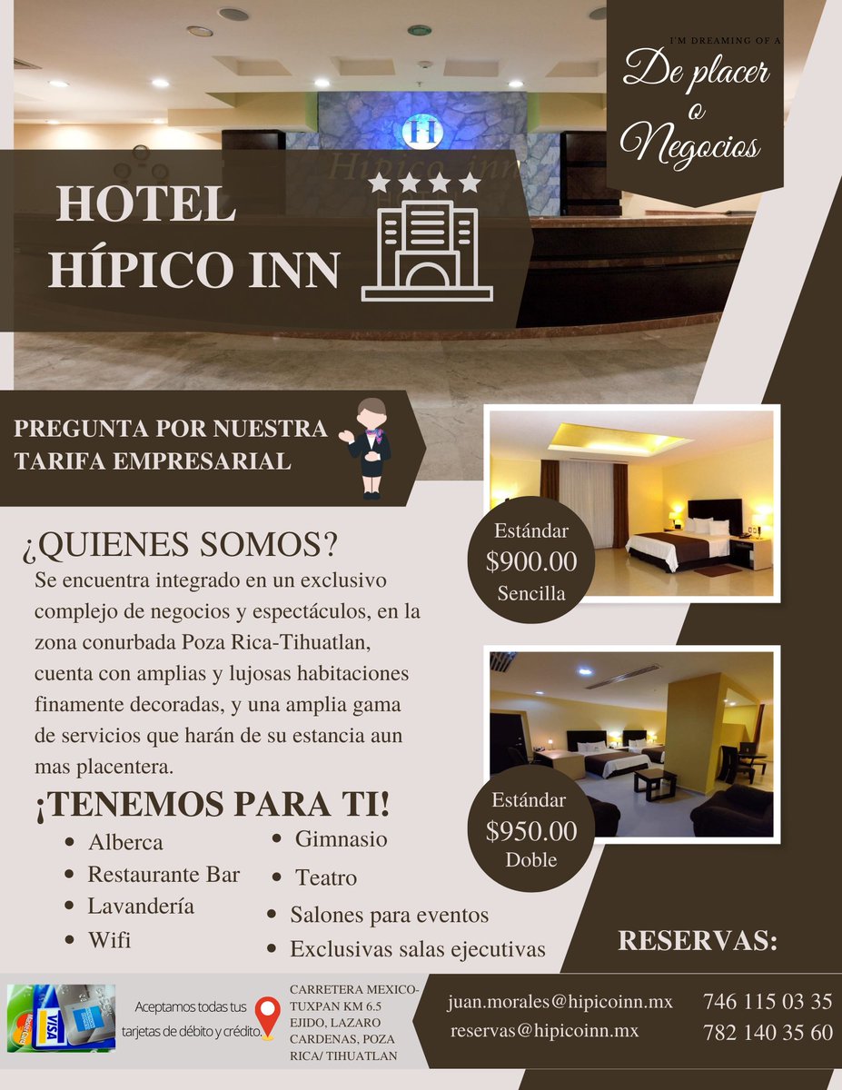 HotelHipico_Inn's tweet photo. YA SEA POR PLACER O POR NEGOCIOS, EL HOTEL HÍPICO INN TE OFRECE CONFORT Y CALIDAD, PARA HACER DE TU ESTADÍA UN RECUERDO INOLVIDABLE.! https://t.co/cXvMVoHiPV