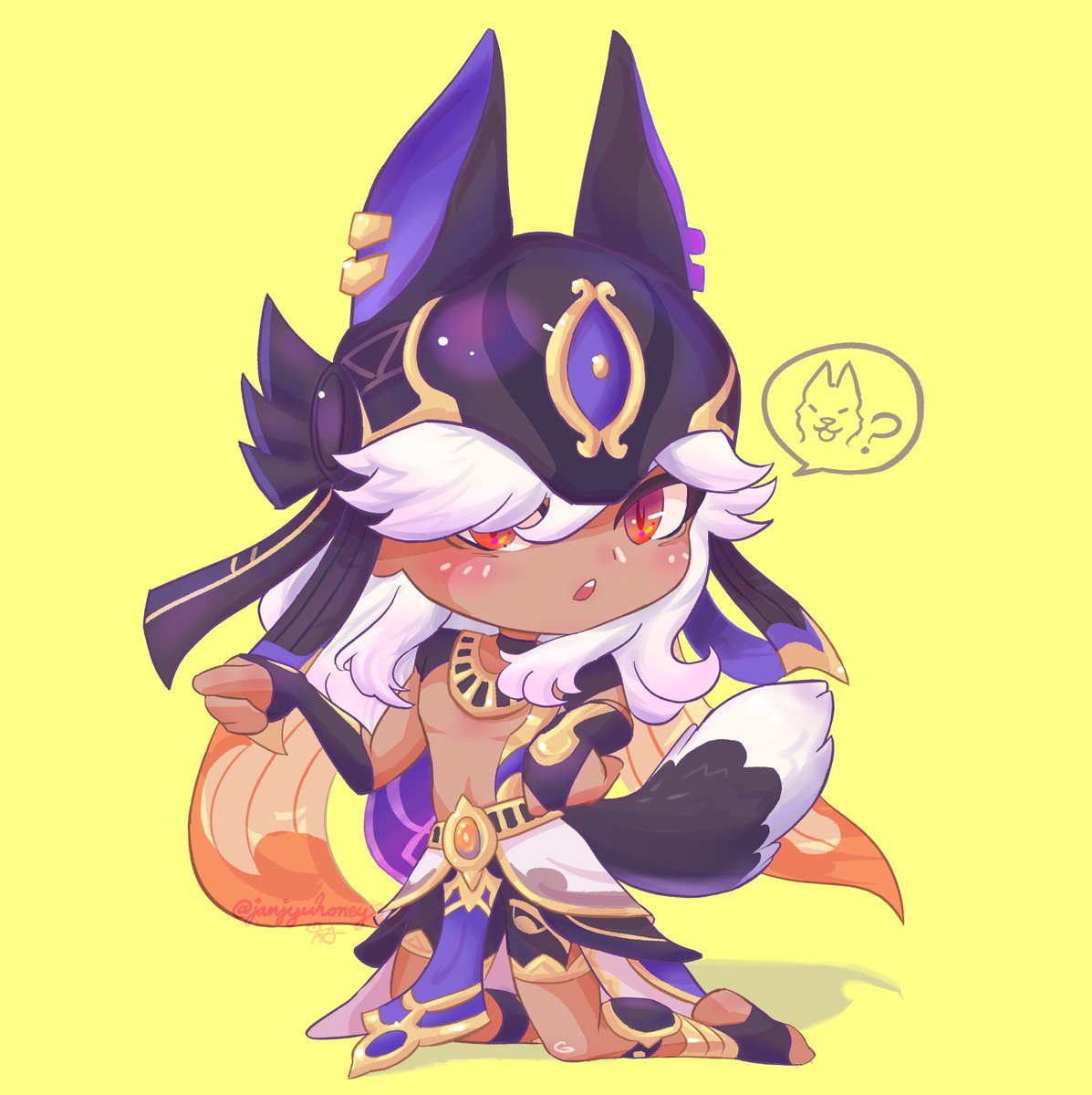 janjyuhoney's tweet photo. it's exclusively Jackal-boy hours in this household atm! #Cyno #GenshinImpact https://t.co/8moq3QCgCp