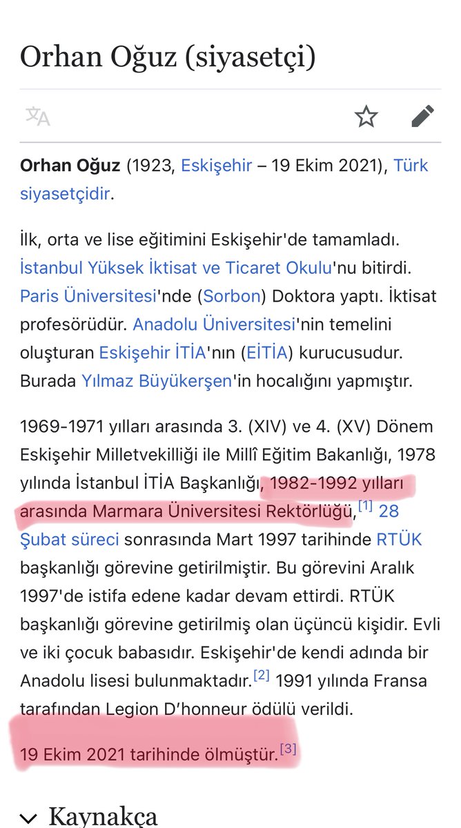 Wikipedia Rektör  Orhan Oğuz’un   82-92 yilları arası Marmara üniversitesinde rektörlük yaptığı yazarken Rte’nin sözde diploması 81 Şubat mezunu olduğunu diyor.
Bari 86 mezunu de yalan olacaksa…
Ama daha dekana bakmadım…
Adamın hayatı yalan diploması fasonmuş çok mu?