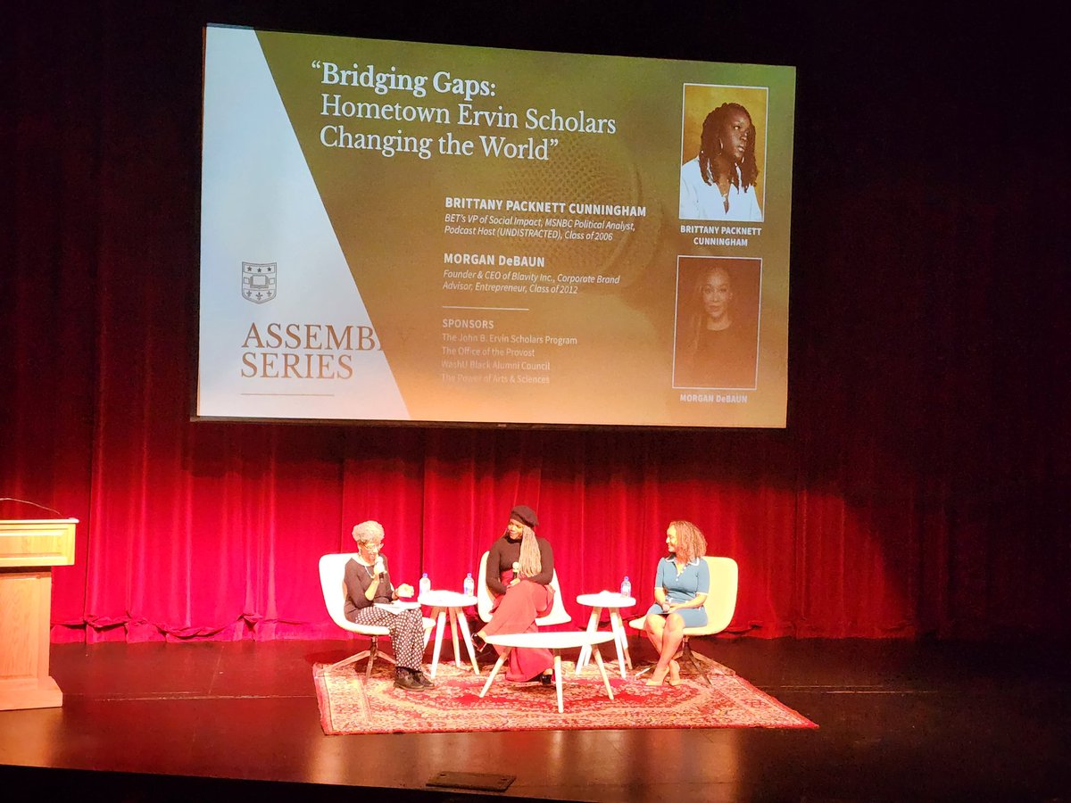 Amazing to hear St. Louis natives and @WUSTL alumni @MsPackyetti @MorganDeBaun & @ProfRafia at the 35th anniversary of the Ervin Scholars Program!