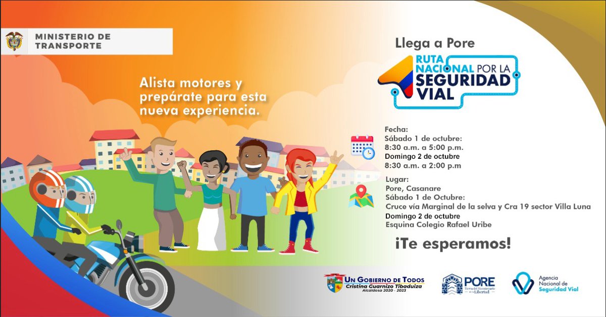 𝐍𝐎 𝐎𝐋𝐕𝐈𝐃𝐄𝐒 𝐐𝐔𝐄 𝐋𝐀 𝐑𝐔𝐓𝐀 𝐍𝐀𝐂𝐈𝐎𝐍𝐀𝐋 𝐏𝐎𝐑 𝐋𝐀 𝐒𝐄𝐆𝐔𝐑𝐈𝐃𝐀𝐃 𝐕𝐈𝐀𝐋 𝐋𝐋𝐄𝐆𝐀𝐑Á 𝐀 𝐏𝐎𝐑𝐄

Este 1  y  2  de octubre La Ruta Nacional por la Seguridad Vial llega a nuestro municipio.

Más información aquí: onx.la/d6750