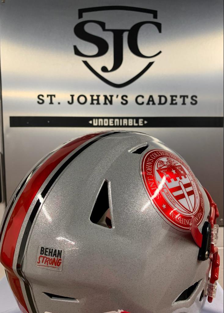 SJCGridiron's tweet photo. Join us tomorrow at 1pm for our game against Cedar Grove (GA). @CoachBehanSJC will serve as @SJCGridiron honorary captain. All proceeds from the game will go to @BehanStrong donate now and help us fight ALS. 🛡️⚔️ CADETS ARE FAMILY! https://t.co/rYMojRsfgv
