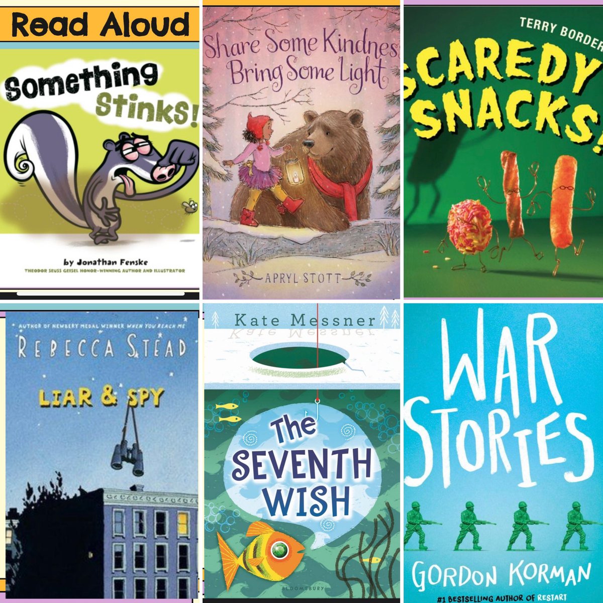 (3/3)

- Liar &amp; Spy for 3rd Grade (I had two copies, one for each class)

- The Seventh Wish for 4th Grade (I had two copies, one for each class)

- War Stories for 5th Grade (I had two copies, one for each class)