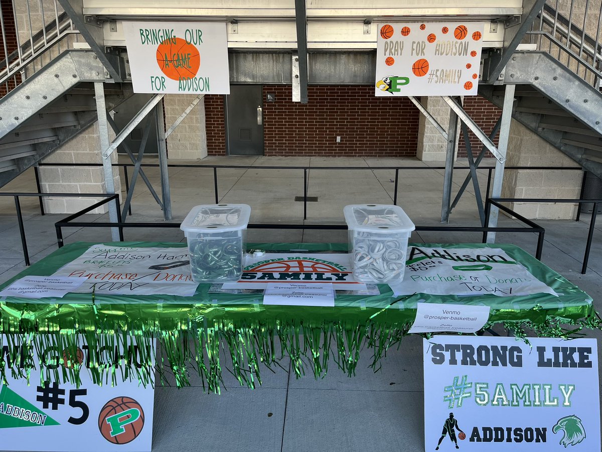 JonathanE11is's tweet photo. Come see us behind section 101 for your Addison wristband - $5/each
#5AMILY @prosperhoops https://t.co/boSk4iPBNf