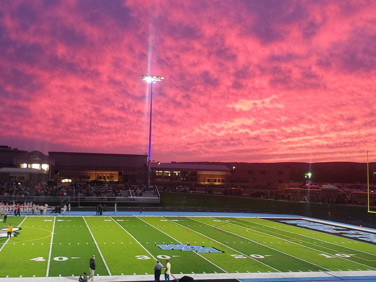 Really interesting sky above the stadium tonight